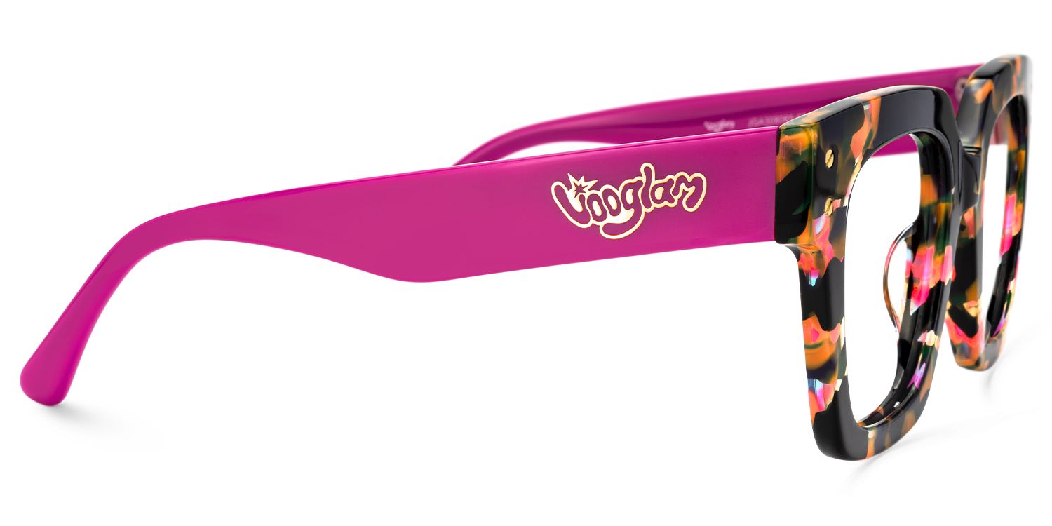 Najwa - Square Floral Eyeglasses | Vooglam 4
