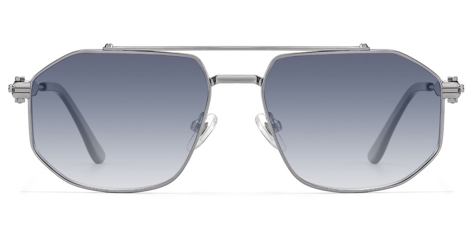 Frame Size of Ando - Light Gunmetal Gradient Gray Sunglasses | Vooglam