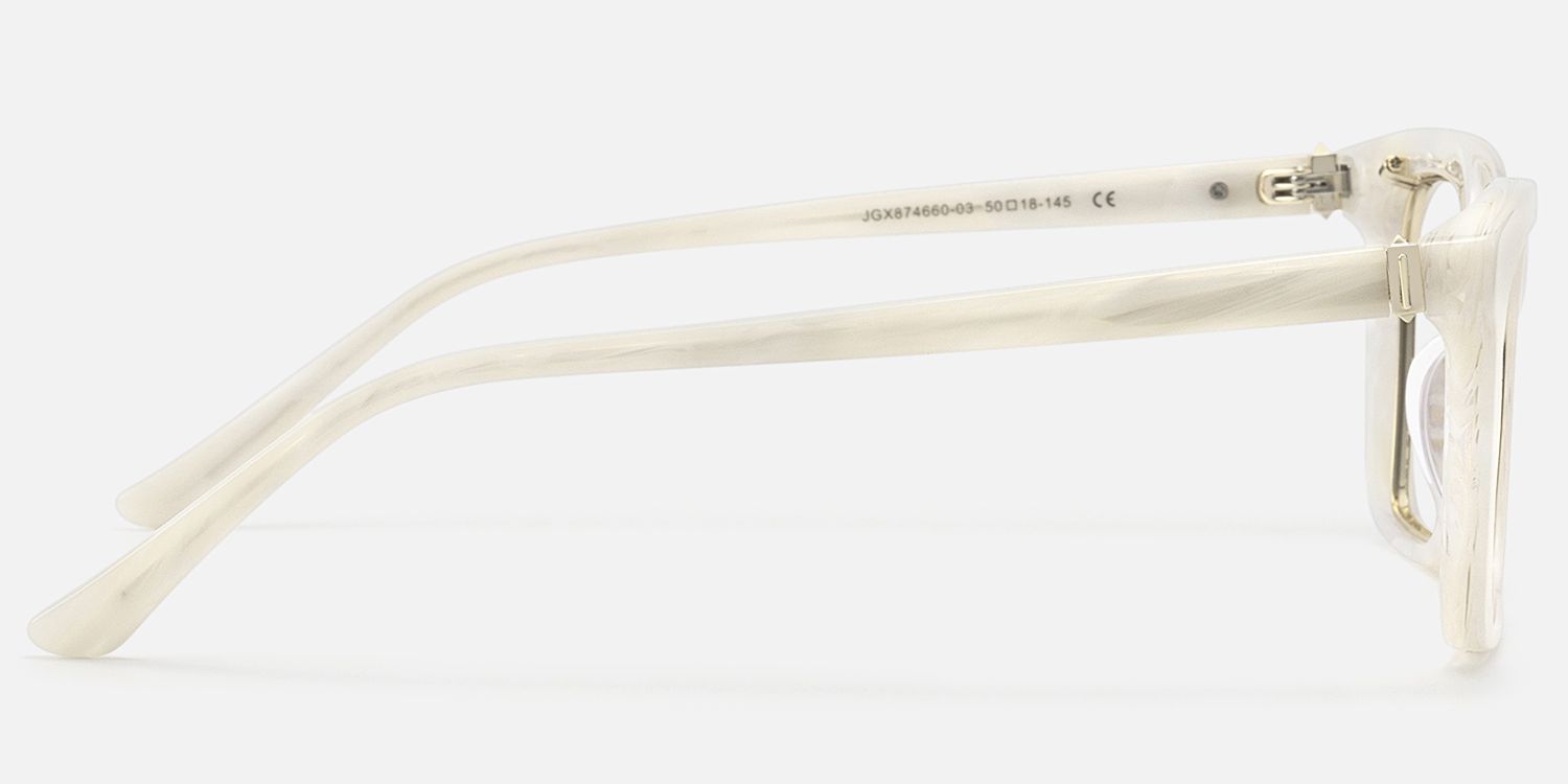 Chaparral - Retro Rectangle White Eyeglasses | Vooglam Side View