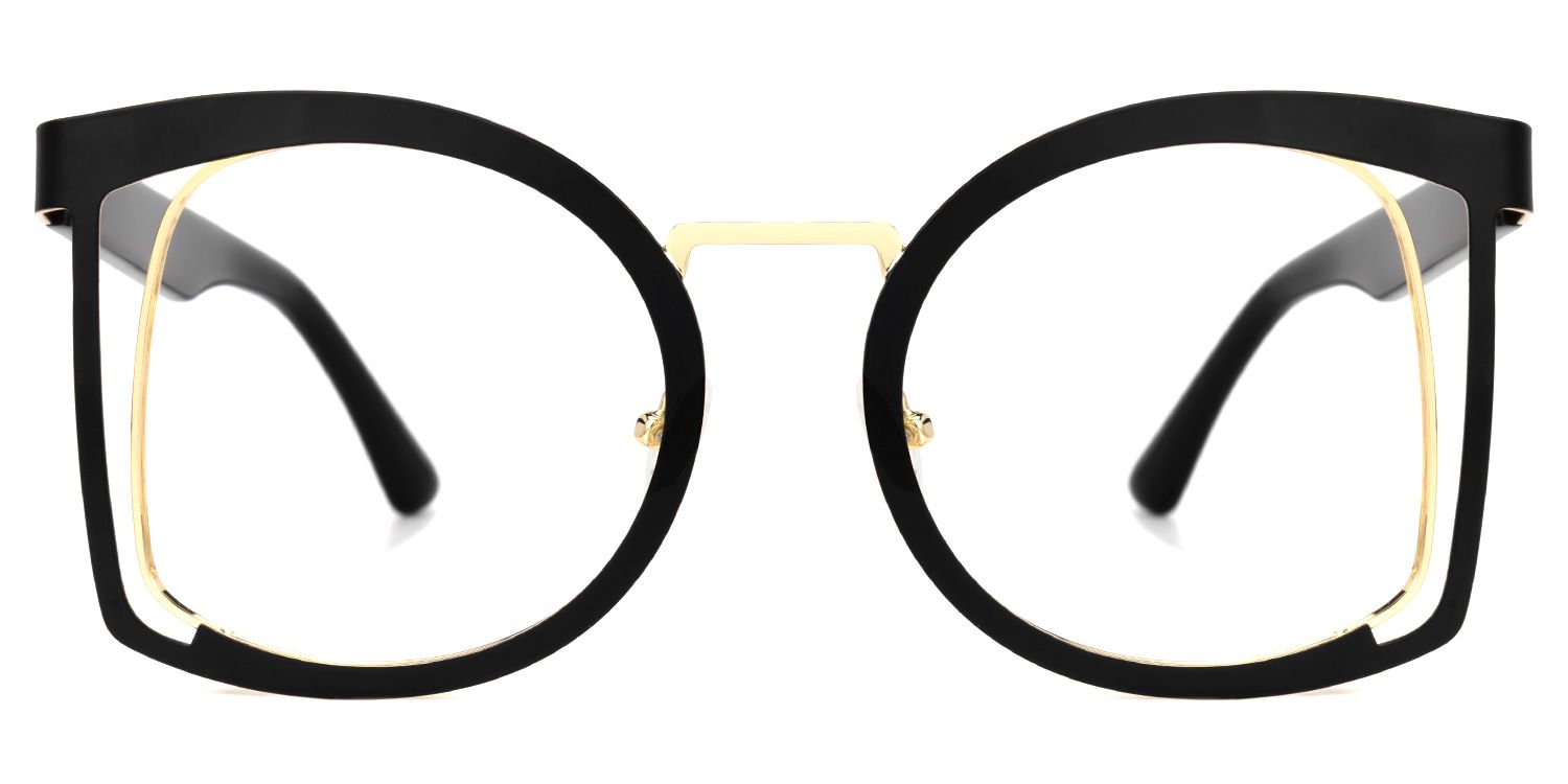 Adelita - Square Black Eyeglasses | Vooglam Angle View