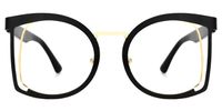 Adelita - Square Black Eyeglasses | Vooglam Angle View