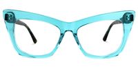 Eamon - Cat Eye Blue Eyeglasses | Vooglam Angle View