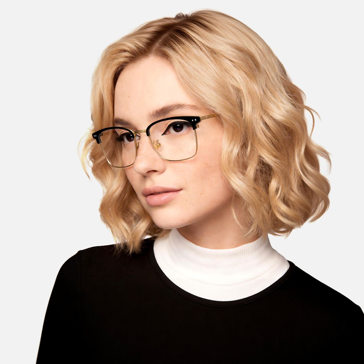 Explore the design story of Dial - Browline Gold Eyeglasses | Vooglam