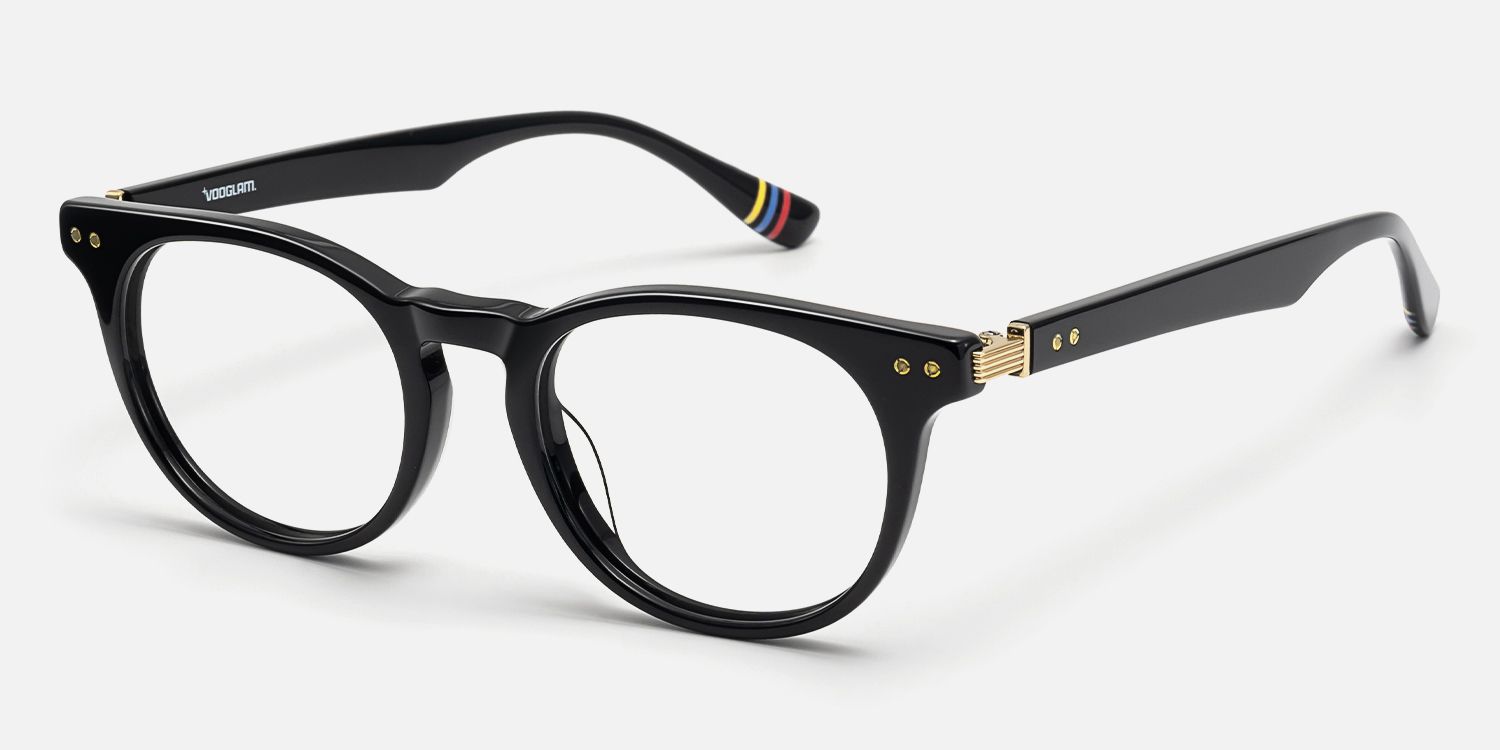 Vintel - Rectangle Black Eyeglasses | Vooglam Front View