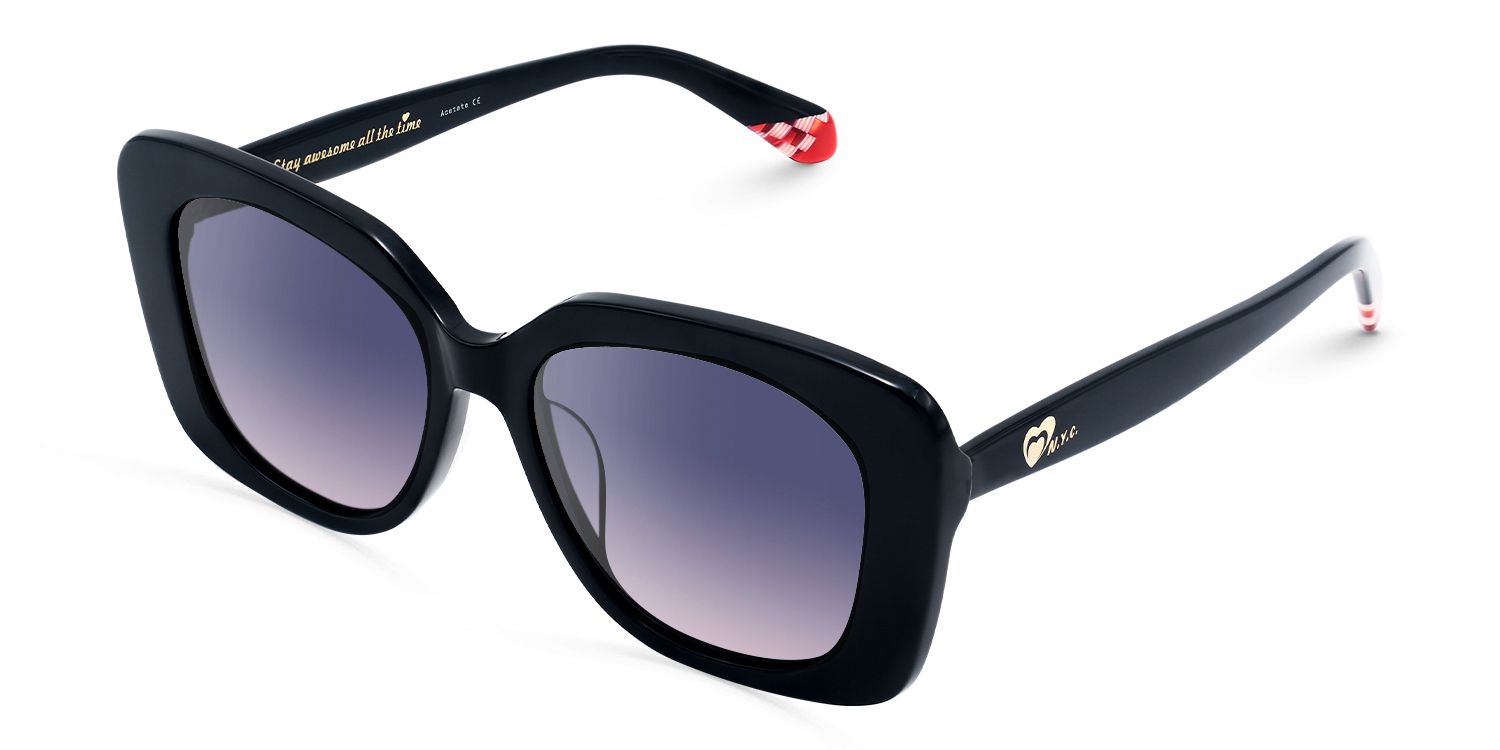 Yolo - Square Blue Sunglasses | Vooglam Front View