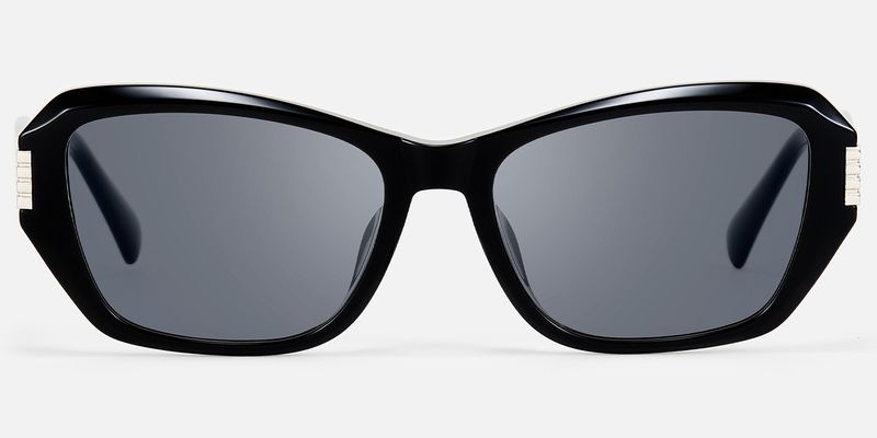 Flicker - Geometric Black Sunglasses | Vooglam