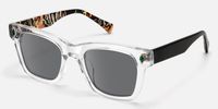Adinkra - Transparent Turquoise Deco Glasses | Vooglam Front View