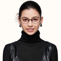 Spine - Geometric Metal Grey Eyeglasses | Vooglam On Model 1