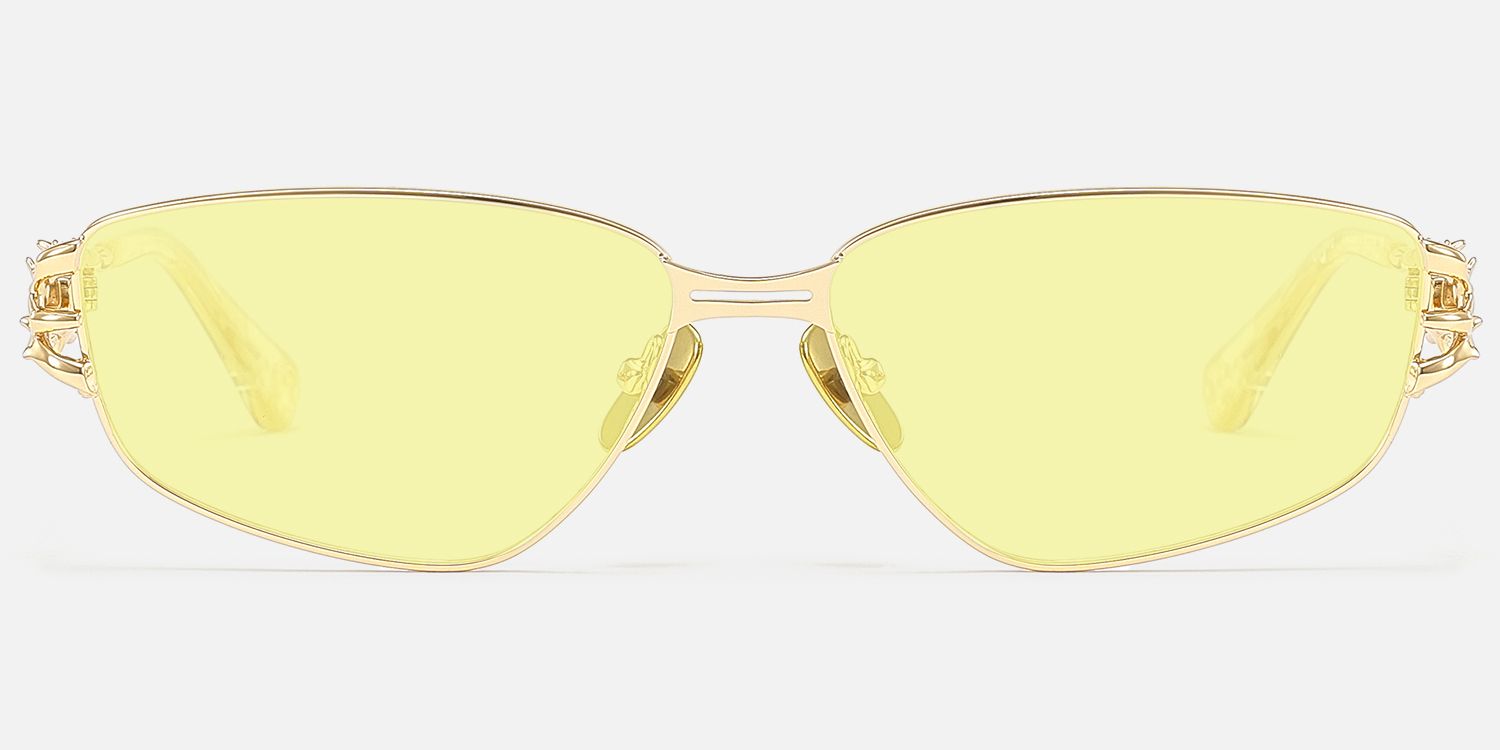 Spine - Gold Yellow Tinted Sunglasses | Vooglam Angle View