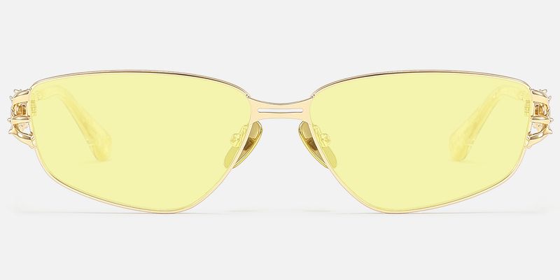 Spine - Gold Yellow Tinted Sunglasses | Vooglam