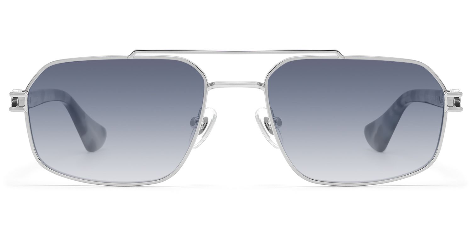 Lacey - Silver Retro Aviator Sunglasses | Vooglam Product Details 1