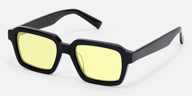 Jet - Rectangle Black Sunglasses | Vooglam