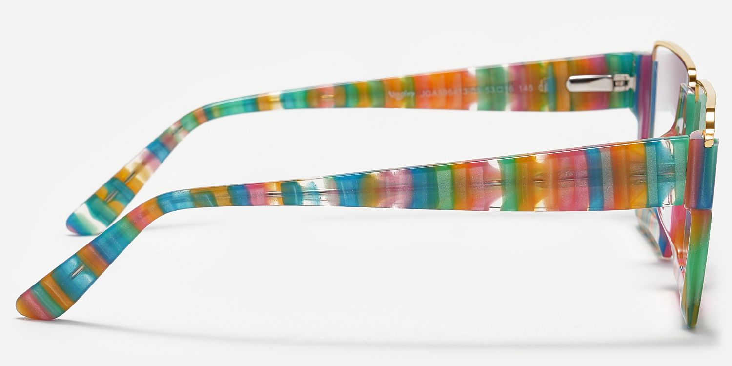 Dardhan - Rectangle Multicolor Eyeglasses | Vooglam Side View