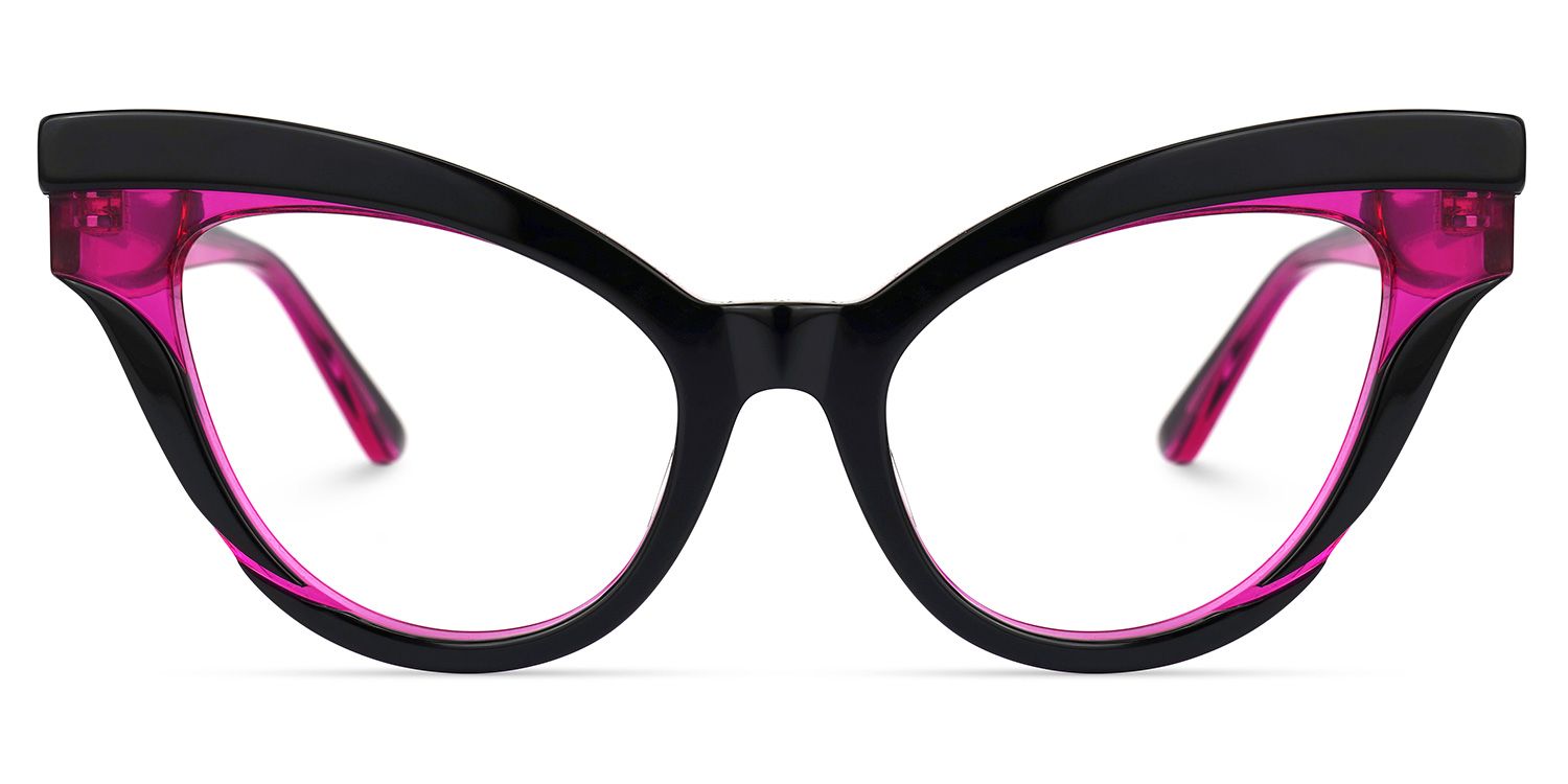 Daveigh - Cat Eye Black/Purple Eyeglasses | Vooglam Angle View