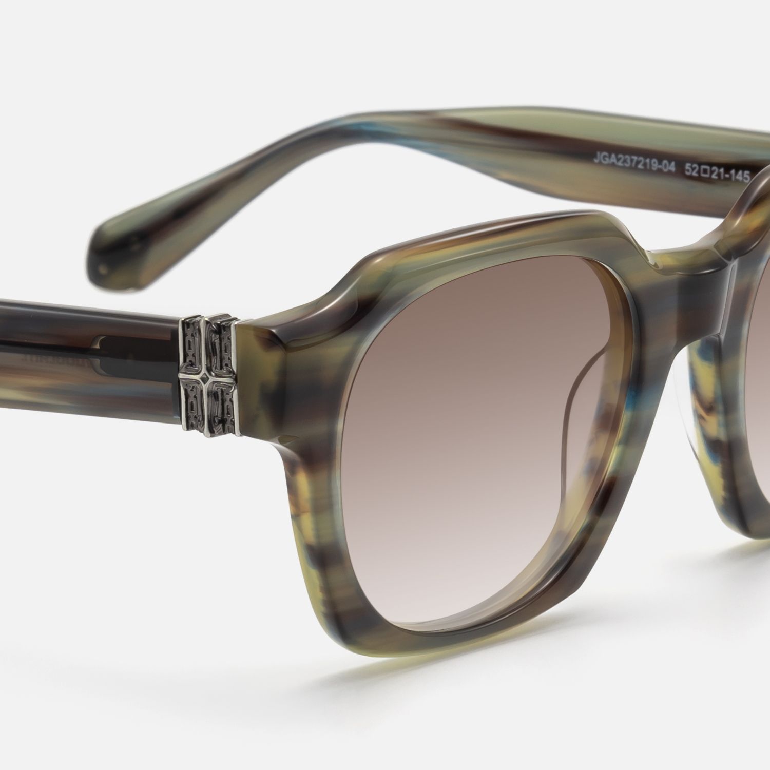 Vernon - Olive Green Striped Gradient Sunglasses | Vooglam Design Details