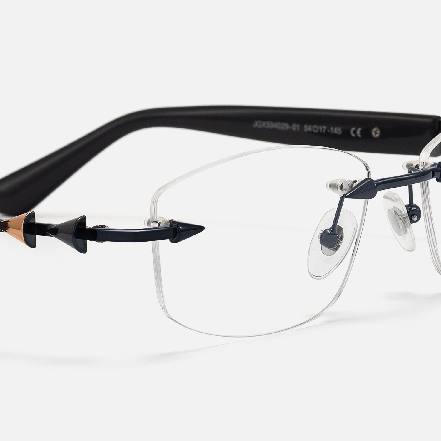 Fracture - Ultralight Frameless Black Glasses | Vooglam Design Details