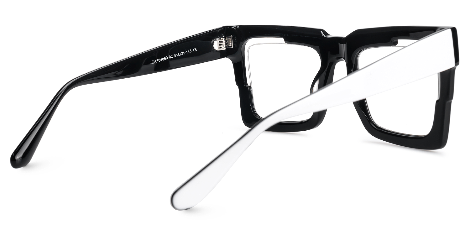 Eliora - Square White Eyeglasses | Vooglam Side View