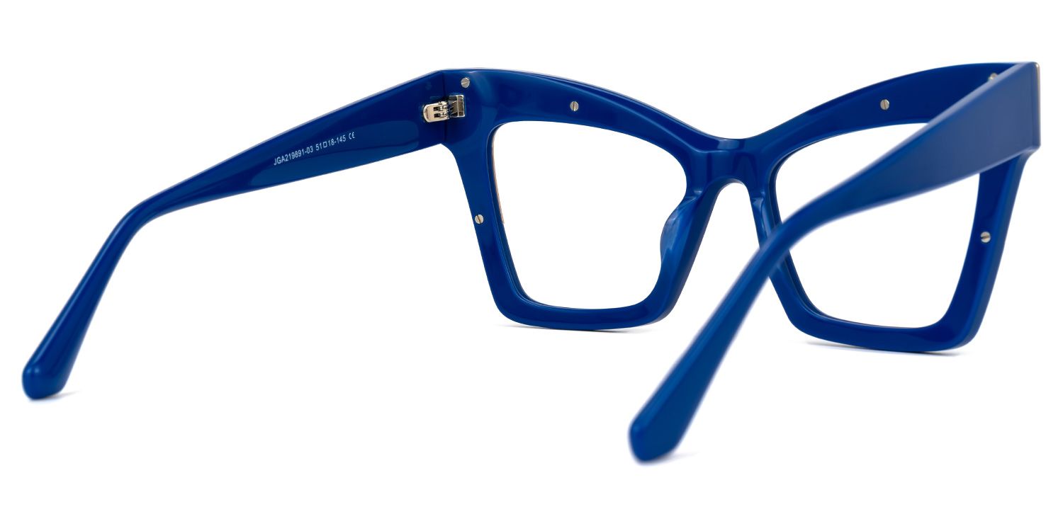 Danilo - Square Blue Eyeglasses | Vooglam Side View