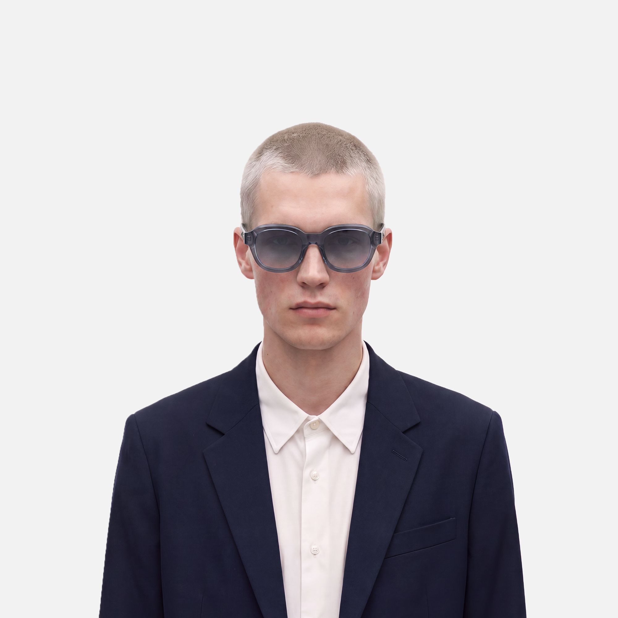 Eerie - Clear Blue Gray Tinted Oversized Shades by Vooglam - Lifestyle Look