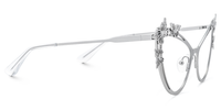 Elkan - Cat Eye Silver Eyeglasses | Vooglam 