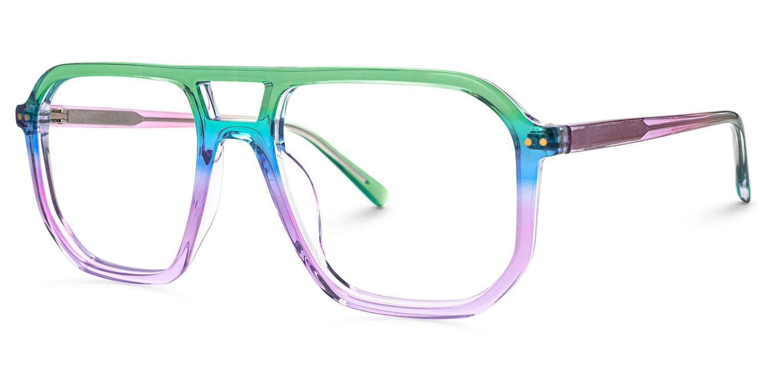 Liam - Aviator Multicolor Eyeglasses | Vooglam Front View