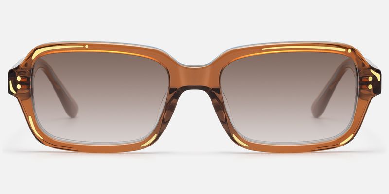 Pixel - Clear Brown Comic Gradient Tint Sunnies by Vooglam