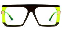 Damiano - Aviator Black/Green Two-tone Eyeglasses | Vooglam Angle View
