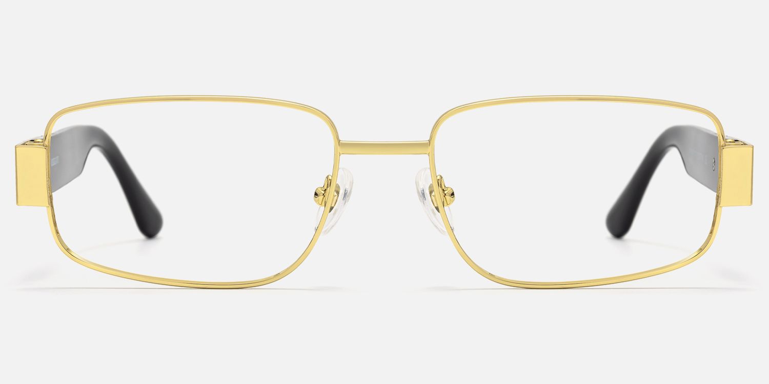 Cypher - Rectangle Gold Eyeglasses | Vooglam Angle View