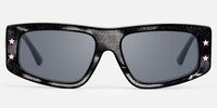 Maeva - Rectangle Black Sunglasses | Vooglam Angle View