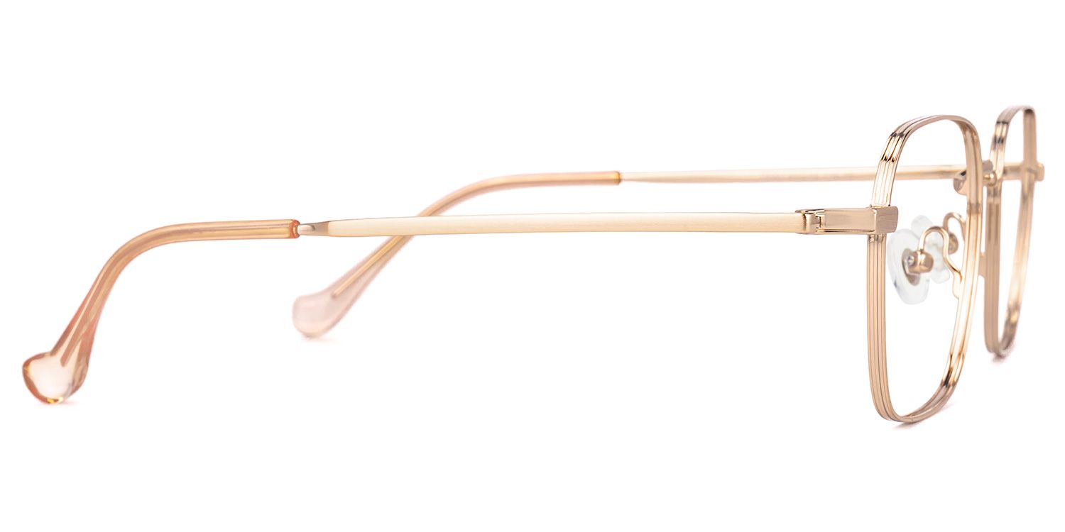 Deimena - Rectangle Gold Eyeglasses | Vooglam 4