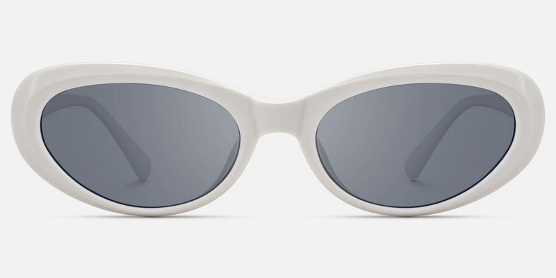 Phantom - Oval White Sunglasses | Vooglam