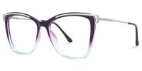 Eliel - Square Blue/Purple Eyeglasses | Vooglam Front View