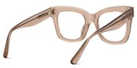 Faustyna - Square Champagne Eyeglasses | Vooglam Side View