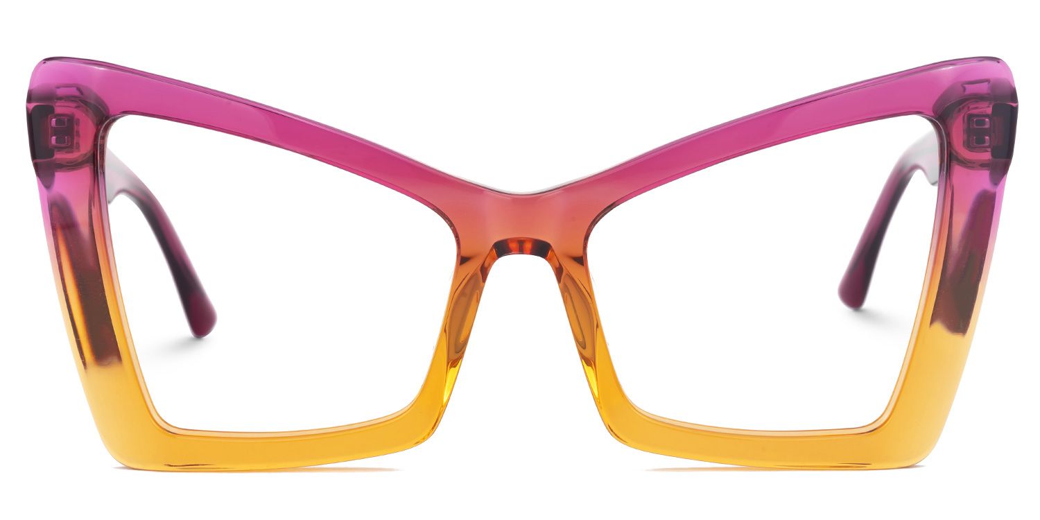 Elidius - Cat Eye Yellow Eyeglasses | Vooglam Angle View