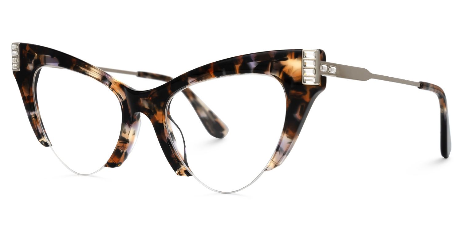 Eirian - Cat Eye Tortoise Eyeglasses | Vooglam Front View