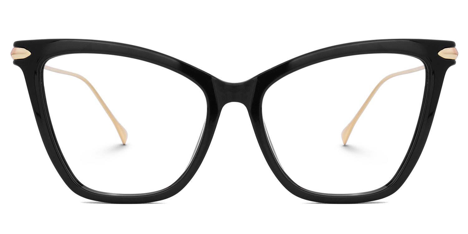Hilary - Butterfly Black Eyeglasses | Vooglam Angle View