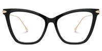 Hilary - Butterfly Black Eyeglasses | Vooglam Angle View