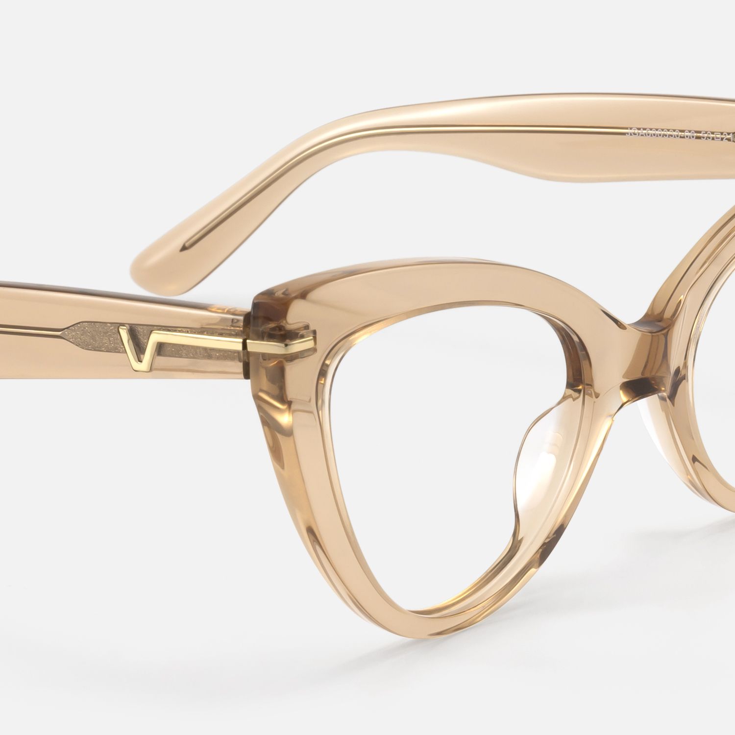 Veromca - Cat Eye Champagne Eyeglasses | Vooglam Design Details