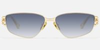 Spine - Geometric Gold Sunglasses | Vooglam Angle View