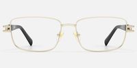 Veyra - Black & Gold Studded Glasses | Vooglam Angle View