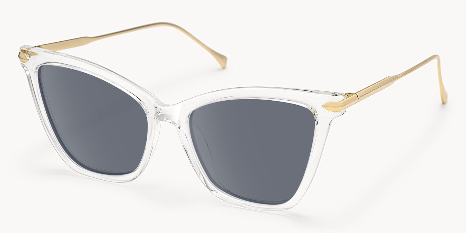 Hilary Clear Butterfly Prescription Sunglasses by Vooglam - Front View