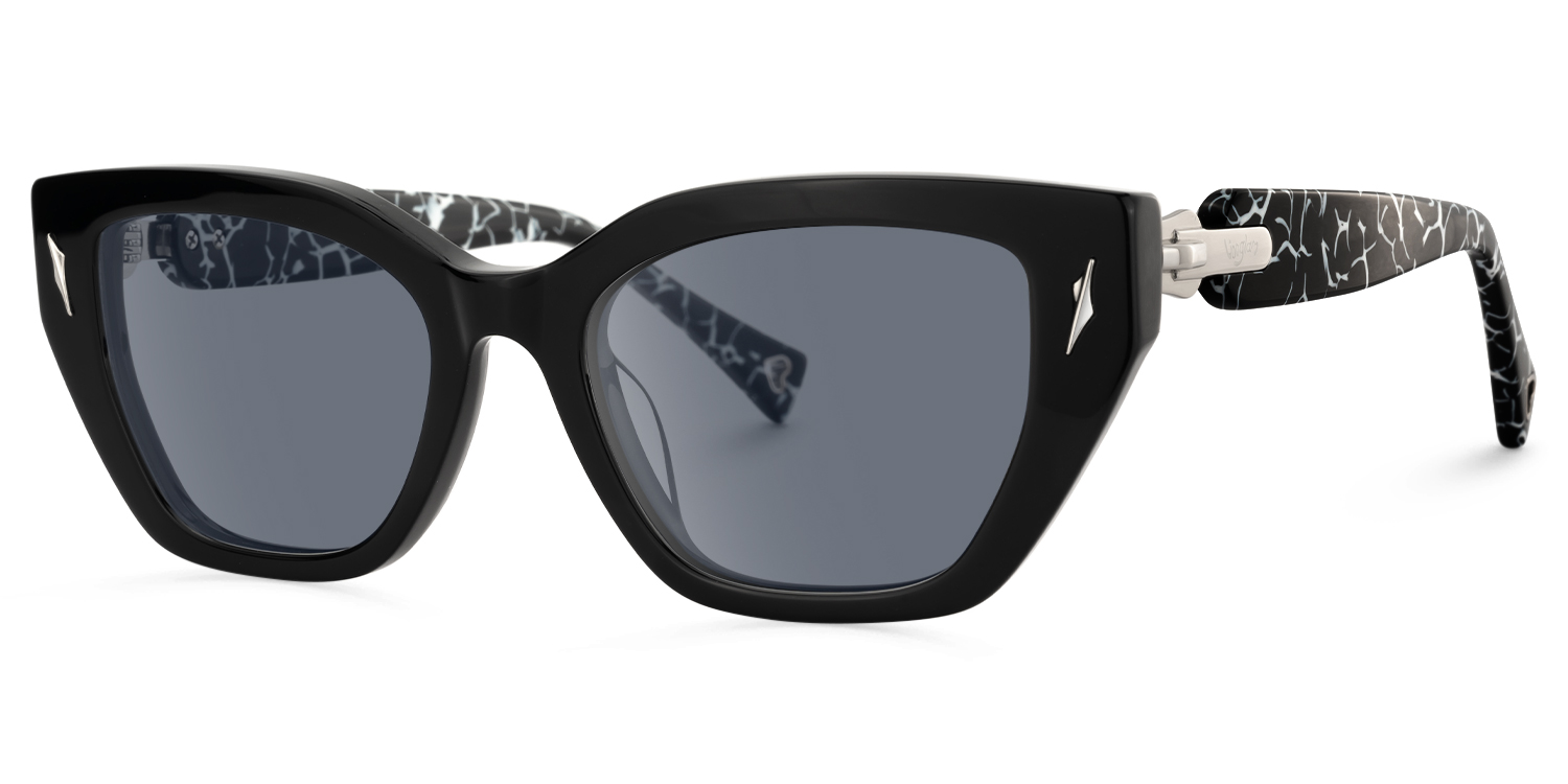 Naiara - Rectangle Black Sunglasses - 3