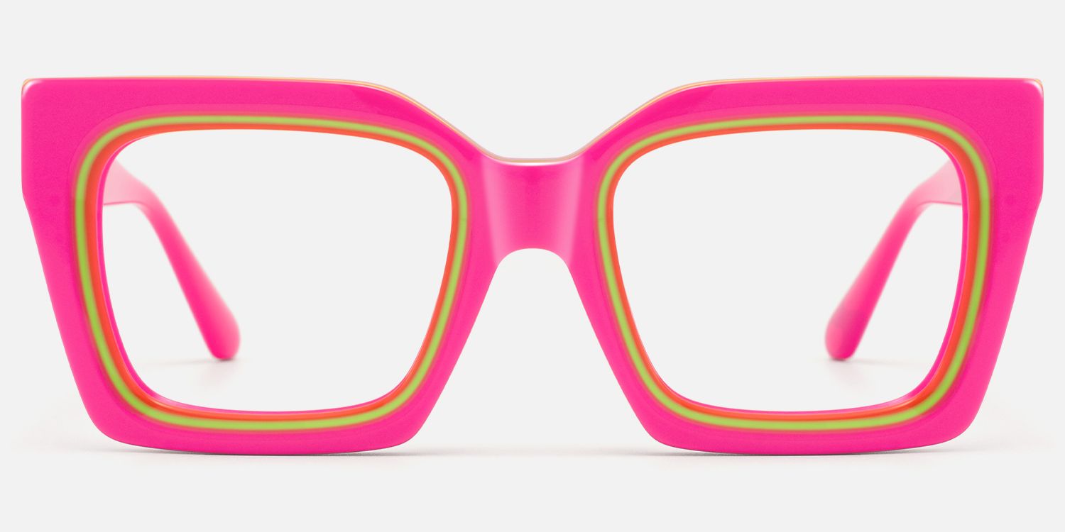 Trance - Square Pink Eyeglasses | Vooglam Angle View