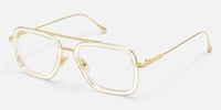 Alvira - Clear Aviator Glasses | Vooglam Front View