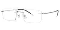 Emirhan - Rectangle Silver Eyeglasses - 2