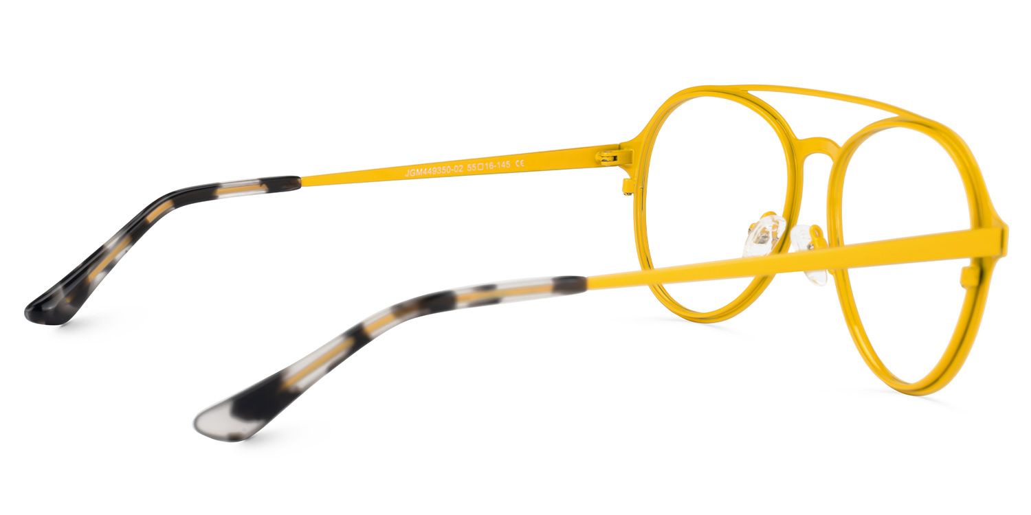 Ellasyn - Aviator Yellow Eyeglasses | Vooglam Side View