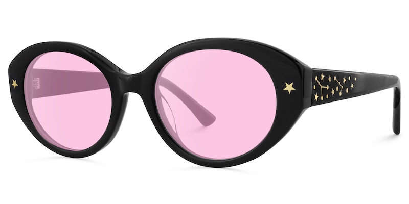 Starlust - Oval Black Sunglasses