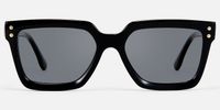 Cavalier - Rectangle Black Sunglasses | Vooglam Angle View