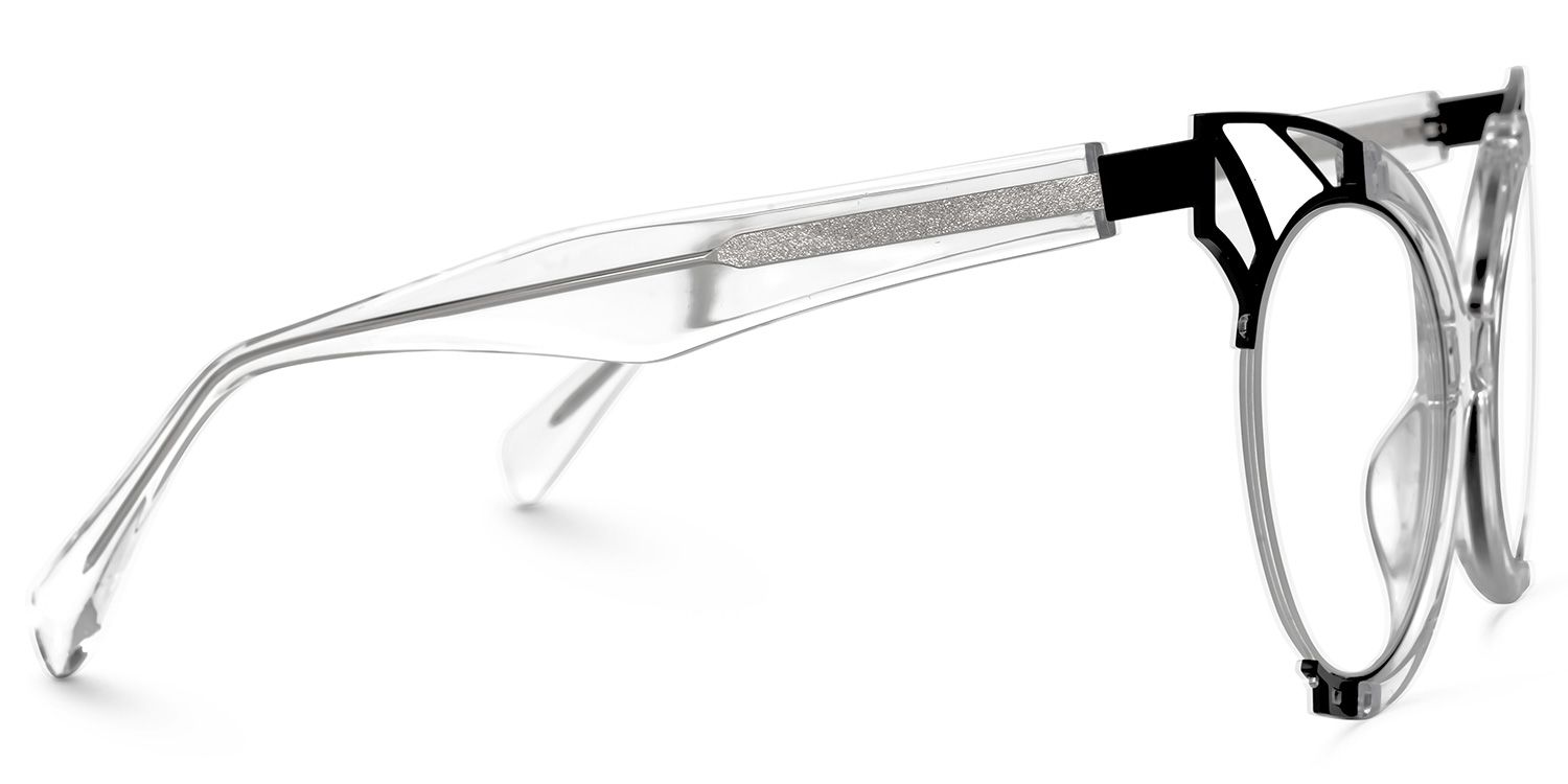 Erika - Round Crystal Eyeglasses | Vooglam 4