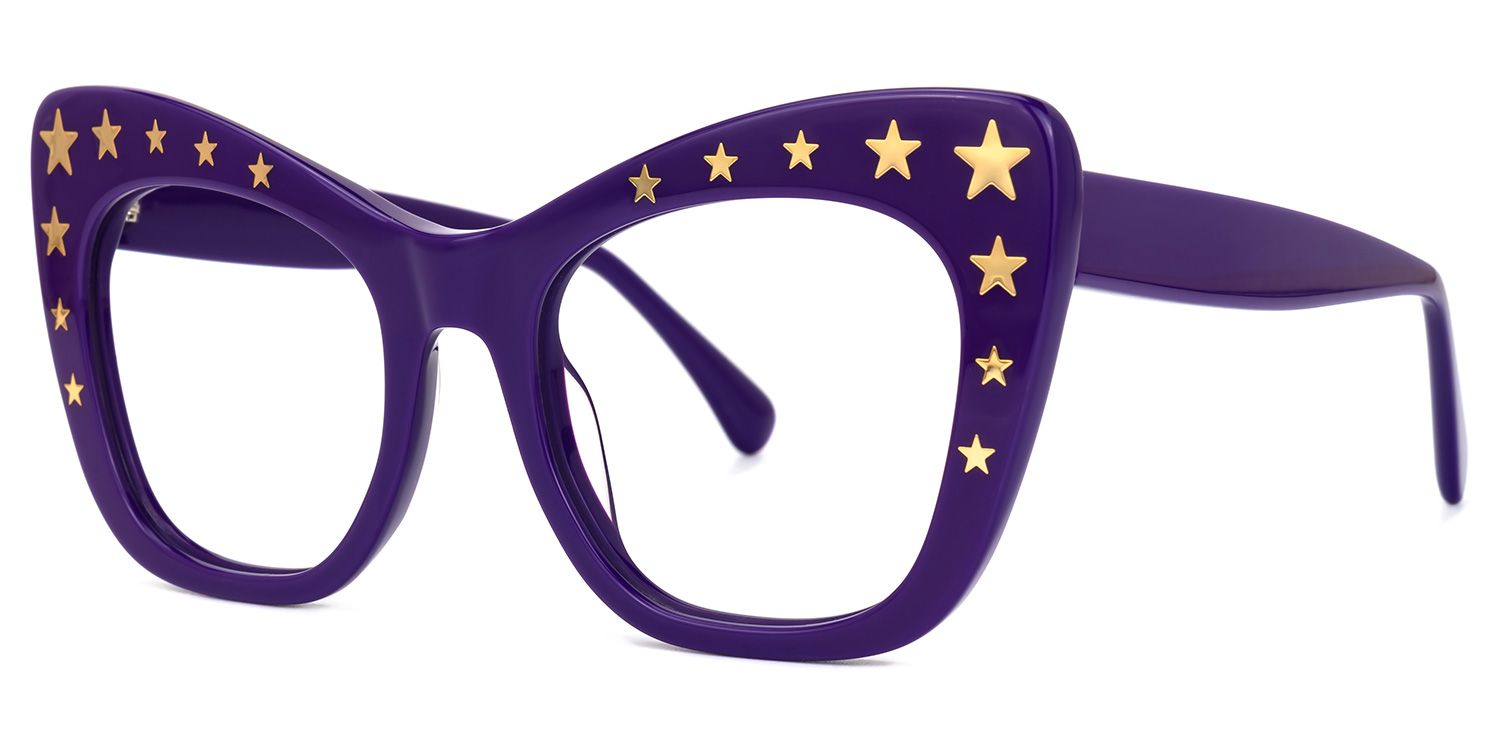 Adoracion - Butterfly Purple Eyeglasses | Vooglam Front View